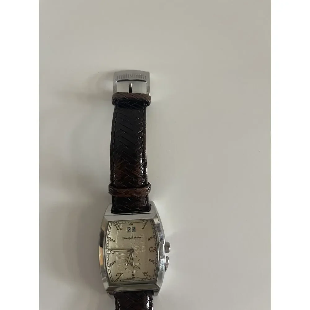 Tommy Bahama TB1086 U54 Traveler Men’s Swiss Quartz Watch Dual Time GMT Box